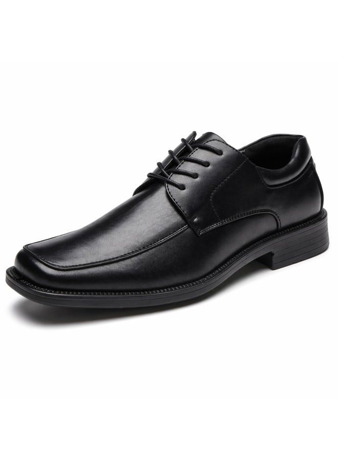 DECARSDZ Men's Faux Patent Leather Classic Lace-up Formal Oxford Tuxedo Dress Shoes, Black015, 44 EU - Image 1