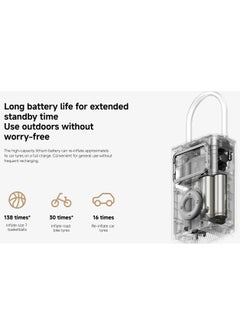 Xiaomi Xiaomi Portable Electric Air Compressor 2 Pro, Electric Air Compressor Inflatable Treasure 150psi High Pressure For Motorcycle Bike Car Scooter Football Basketball  - Image 3