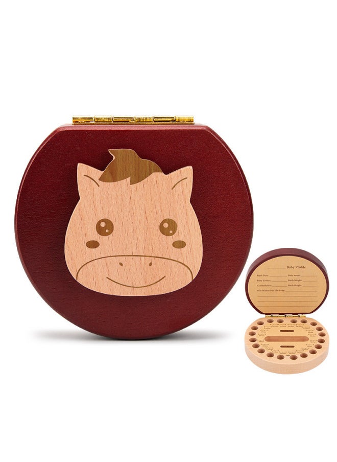 Generic Baby Teeth Memorial Box Girl Boy Children's Clothing Tooth Collection Storage Box Tooth Loss And Tooth Change Storage Box Wooden Toy-Color:South Yuma (English Version)-TL  - Image 1