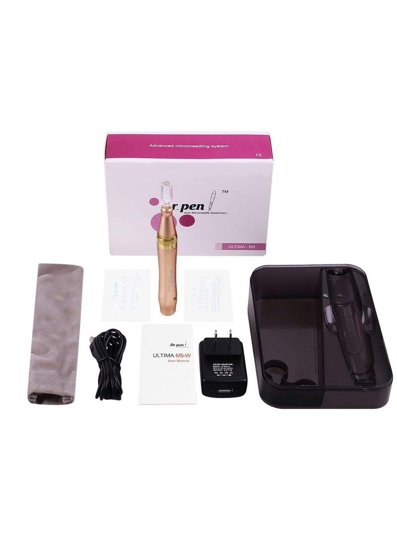 Dr pen Ultima Derma Pen Auto Microneedle System Gold With 6 PC White 12 Pin Needle - Image 3