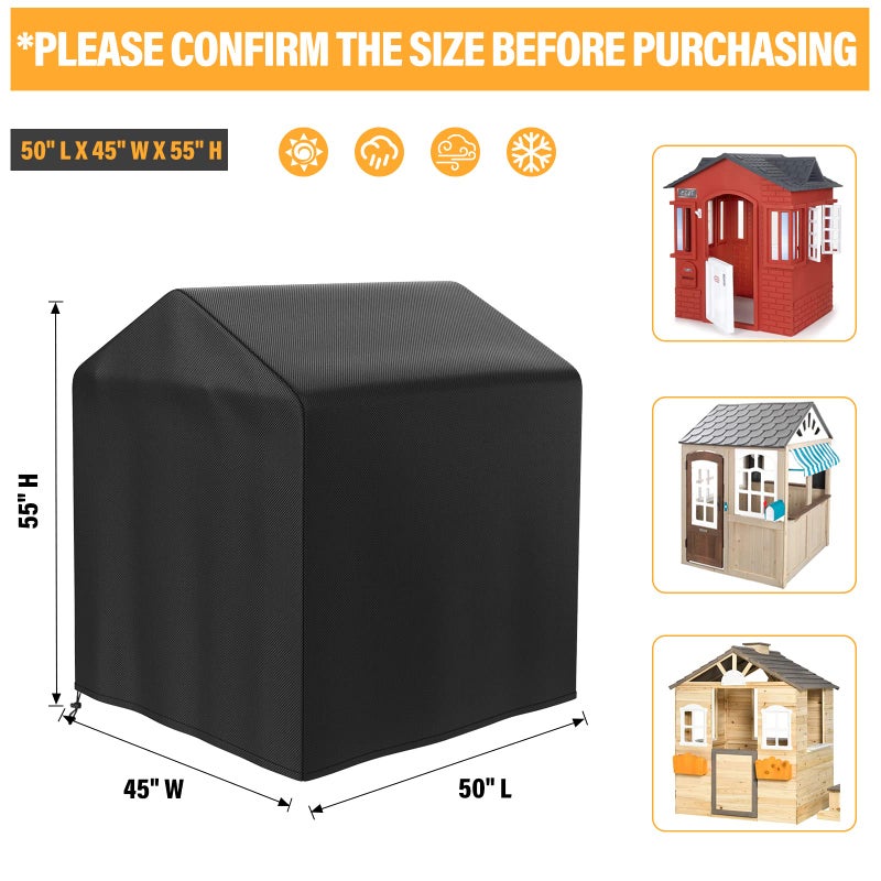 tonhui Outdoor Playhouse Cover, Waterproof Cover for Garden Cottage, 50" L x 45" W x 55" H, Backyard Wooden Playhouse Cover Rain and Sun Resistant - Image 2