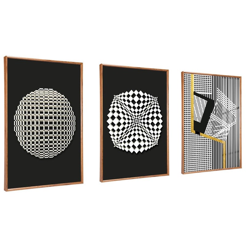 MPLONG Large Wood Grain Color Neutral Abstract Wall Art for Living Room, 3 Piece Boho Canvas Prints Paintings for Walls, Minimalist Geometric Pictures for Hallway Office Wall Decor 16" x 24" x 3 Pieces - Image 5