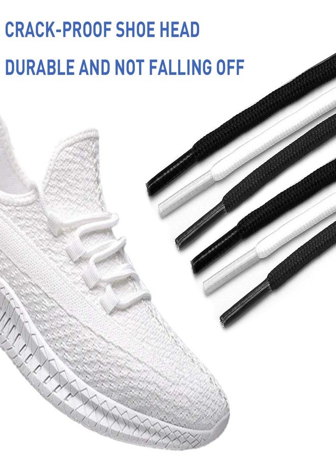 NDTEZUGT 2 Pairs 3/16'' Original Round Shoe Laces for Sneakers, Strings Shoelaces Replacement Laces for Adidas Yeezy Running Boost Shoes (White, 36''/92cm) - Image 4