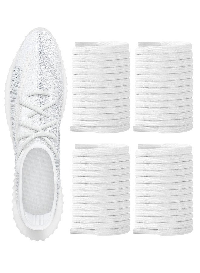 NDTEZUGT 2 Pairs 3/16'' Original Round Shoe Laces for Sneakers, Strings Shoelaces Replacement Laces for Adidas Yeezy Running Boost Shoes (White, 36''/92cm) - Image 1