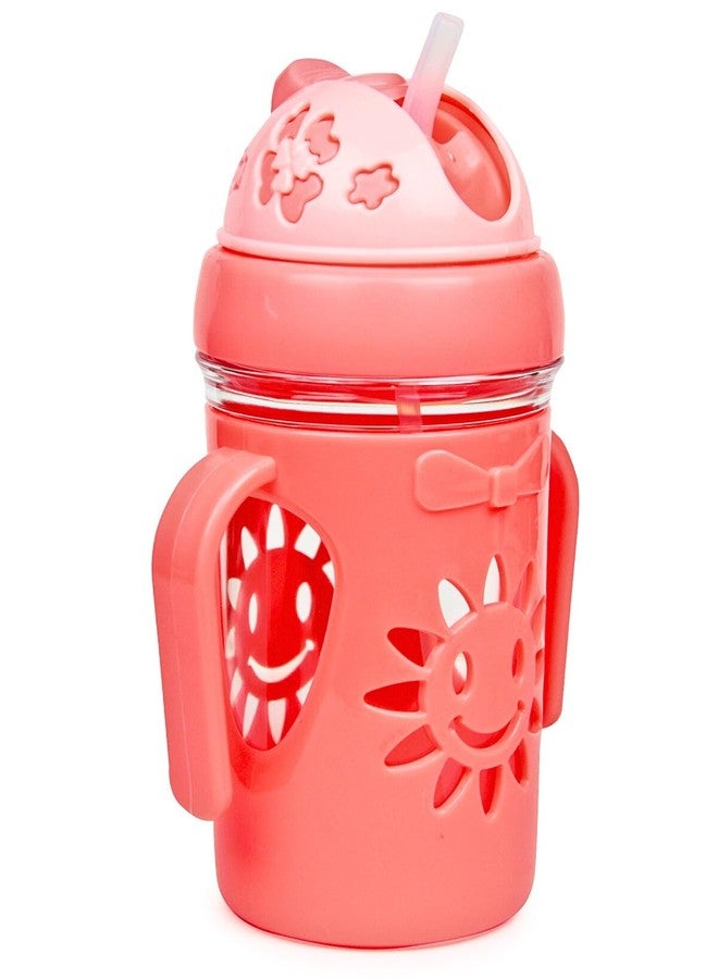 Neska Moda Twin Handle with Silicon Straw Drinking Sippy Cup/Sipper for Toddler/Kids-250 Ml (Pink)-BC92 - Image 2
