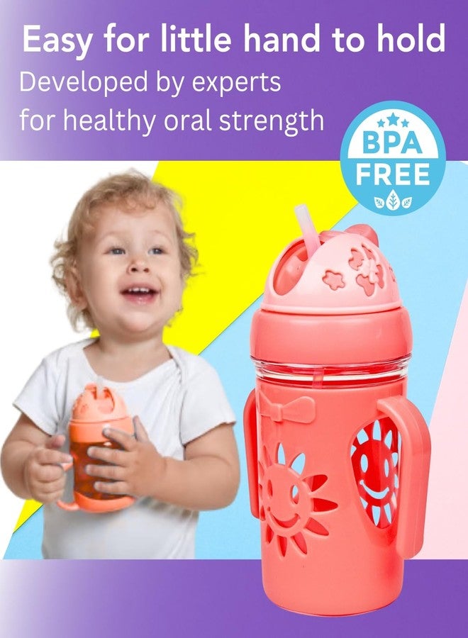 Neska Moda Twin Handle with Silicon Straw Drinking Sippy Cup/Sipper for Toddler/Kids-250 Ml (Pink)-BC92 - Image 4