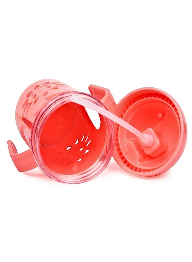 Neska Moda Twin Handle with Silicon Straw Drinking Sippy Cup/Sipper for Toddler/Kids-250 Ml (Pink)-BC92 - Image 3
