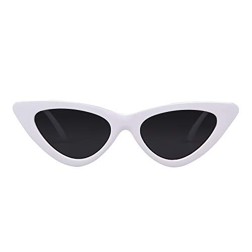 GIFIORE Cat Eye Sunglasses for Women Polarized, Vintage Retro Narrow Cateye Frame Sun Glasses (White Frame Grey Polarized Lens) - Image 5