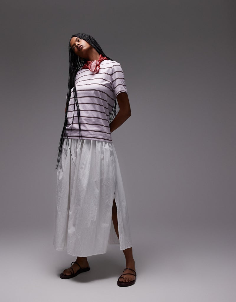 TOPSHOP Crinkle Cotton Laundered Full Skirt  - Image 5