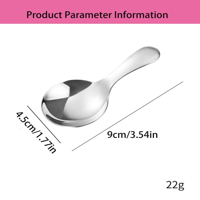 WenTigDY 4PCS Mini Scoop for Canisters,Stainless Steel Short Handle Spoons Salt Spoons Condiments Spoon Dessert Spoon,Mini Candy Scoopsï¼ˆsliverï¼‰ - Image 2