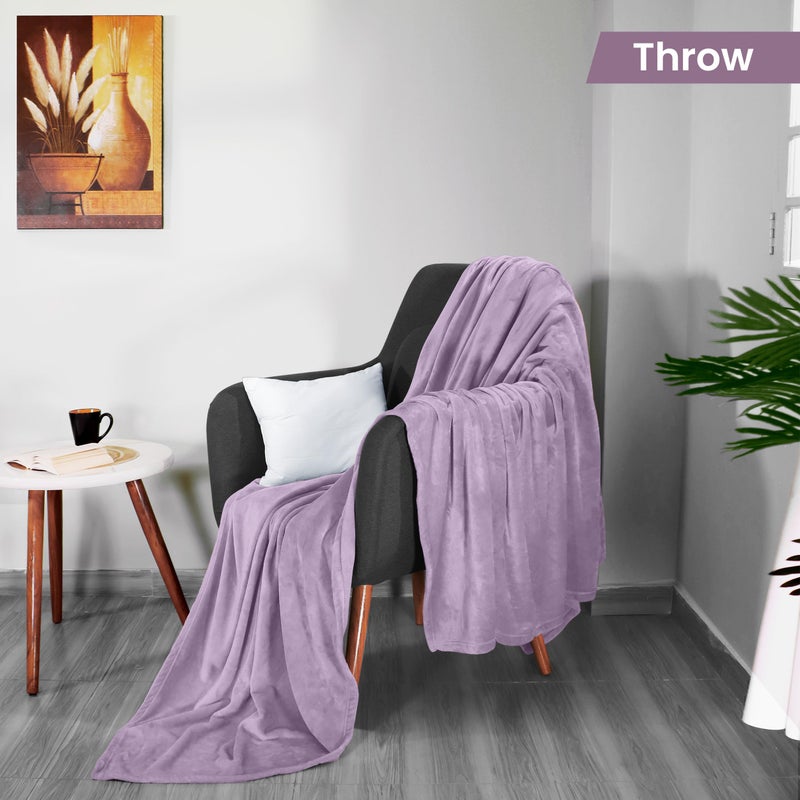 Utopia Bedding بطانية فليس من يوتوبيا بحجم ليلك 300GSM فاخرة مضادة للكهرباء الساكنة ناعمة من الألياف الدقيقة للكنبة والأريكة والسرير (60x50 بوصة) - Image 2