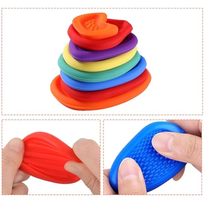 SSKHE 8 Piece Orange Sensory Stone Set unleashes the power of color, comfort, safety, relaxation and learning for a holistic sensory experience. - Image 3