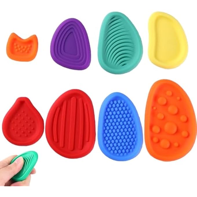 SSKHE 8 Piece Orange Sensory Stone Set unleashes the power of color, comfort, safety, relaxation and learning for a holistic sensory experience. - Image 1