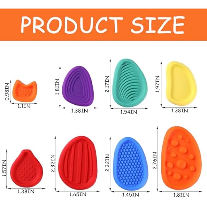 SSKHE 8 Piece Orange Sensory Stone Set unleashes the power of color, comfort, safety, relaxation and learning for a holistic sensory experience. - Image 2