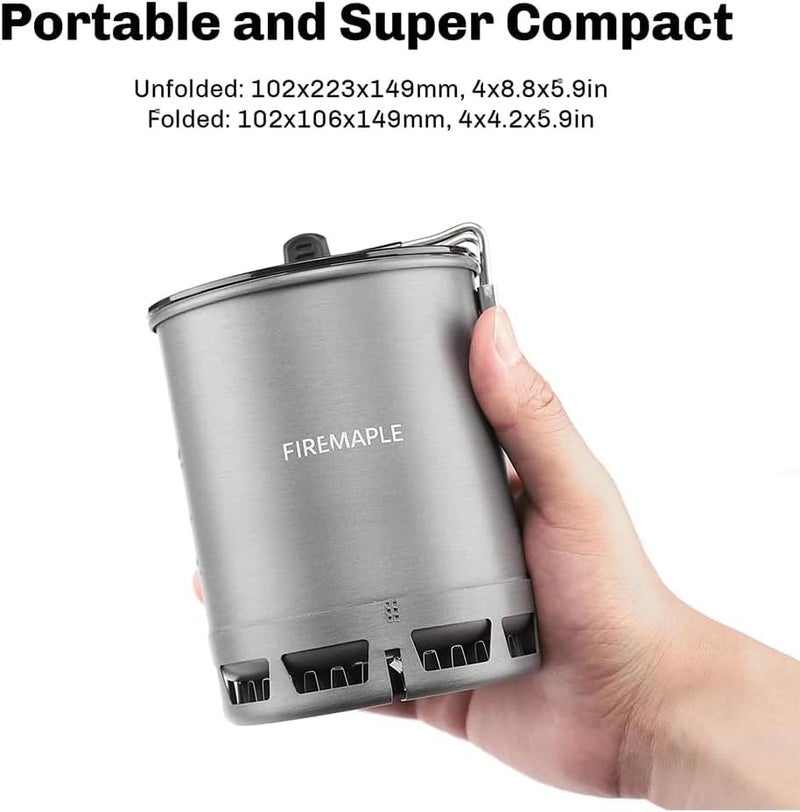Fire-Maple 600ml G3 Petrel Ultralight Camping Pot Lightweight Outdoor High Efficiency Foldable Heat Exchanger Pot Portable for Hiking Travel (162g) - Image 3