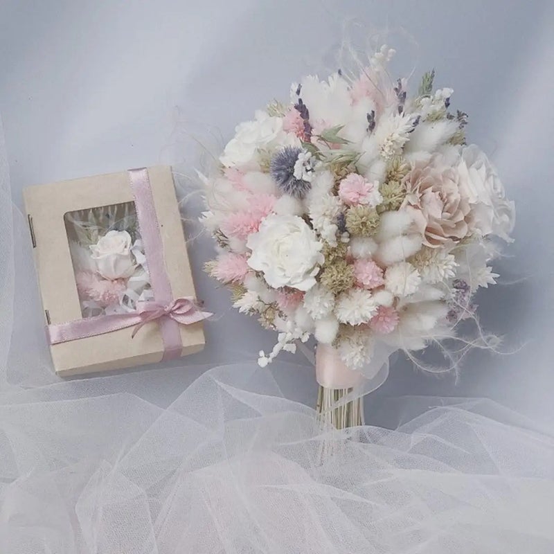 Bluejw Dried Flower Bouquet - Preserved Roses, Real Dried Plants - Christmas, Valentine's, Mother's Day Gifts for Women - Image 5