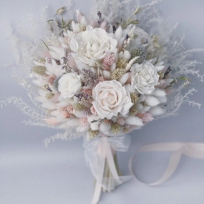 Bluejw Dried Flower Bouquet - Preserved Roses, Real Dried Plants - Christmas, Valentine's, Mother's Day Gifts for Women - Image 4