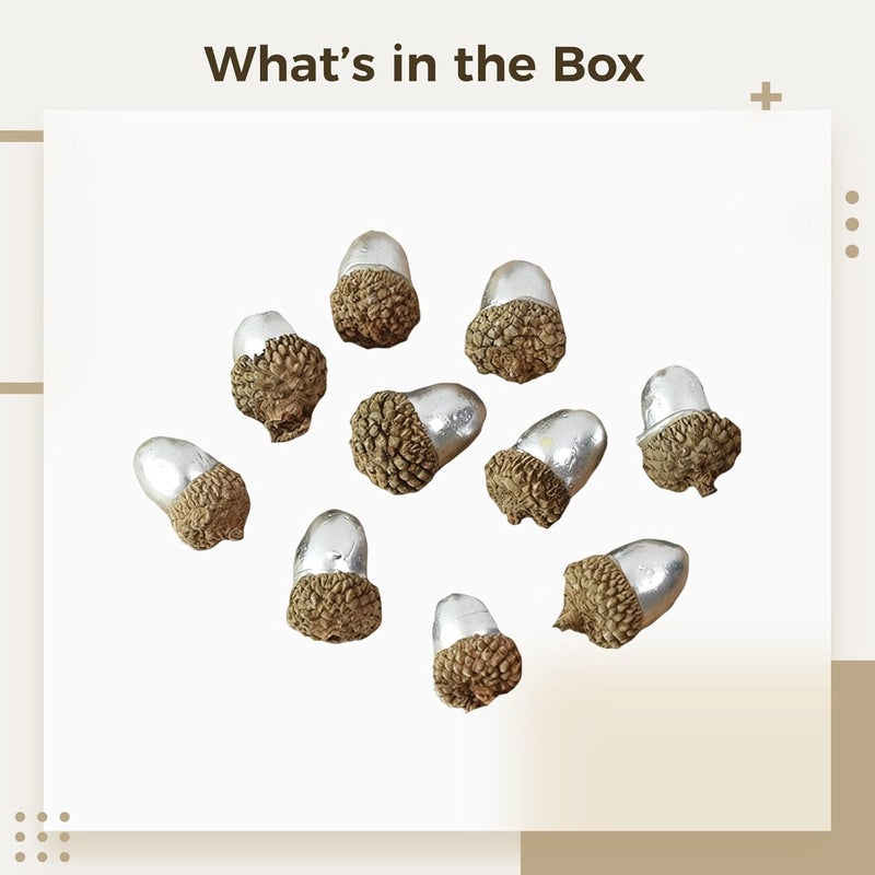 Lifelike 10 Pcs Artificial Acorn for Christmas, Foam Craft Simulation Acorn Prop - Image 2