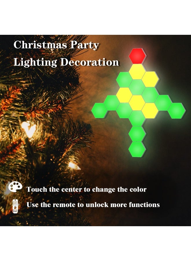 Yxqua Hexagonal Wall Light Modular Touch Sensitive Lights Creative Geometry Assembly Led Hexagon Lights Suitable For Iving Room Bedrooms Diy Lovers Gifts 6 Pack  - Image 2