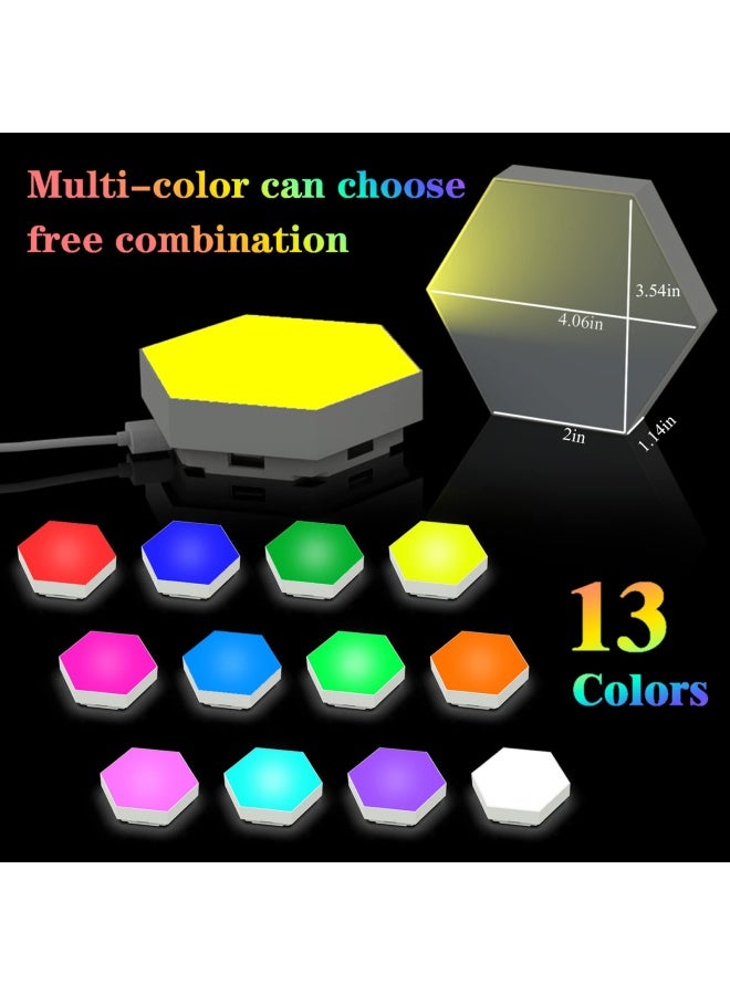Yxqua Hexagonal Wall Light Modular Touch Sensitive Lights Creative Geometry Assembly Led Hexagon Lights Suitable For Iving Room Bedrooms Diy Lovers Gifts 6 Pack  - Image 4