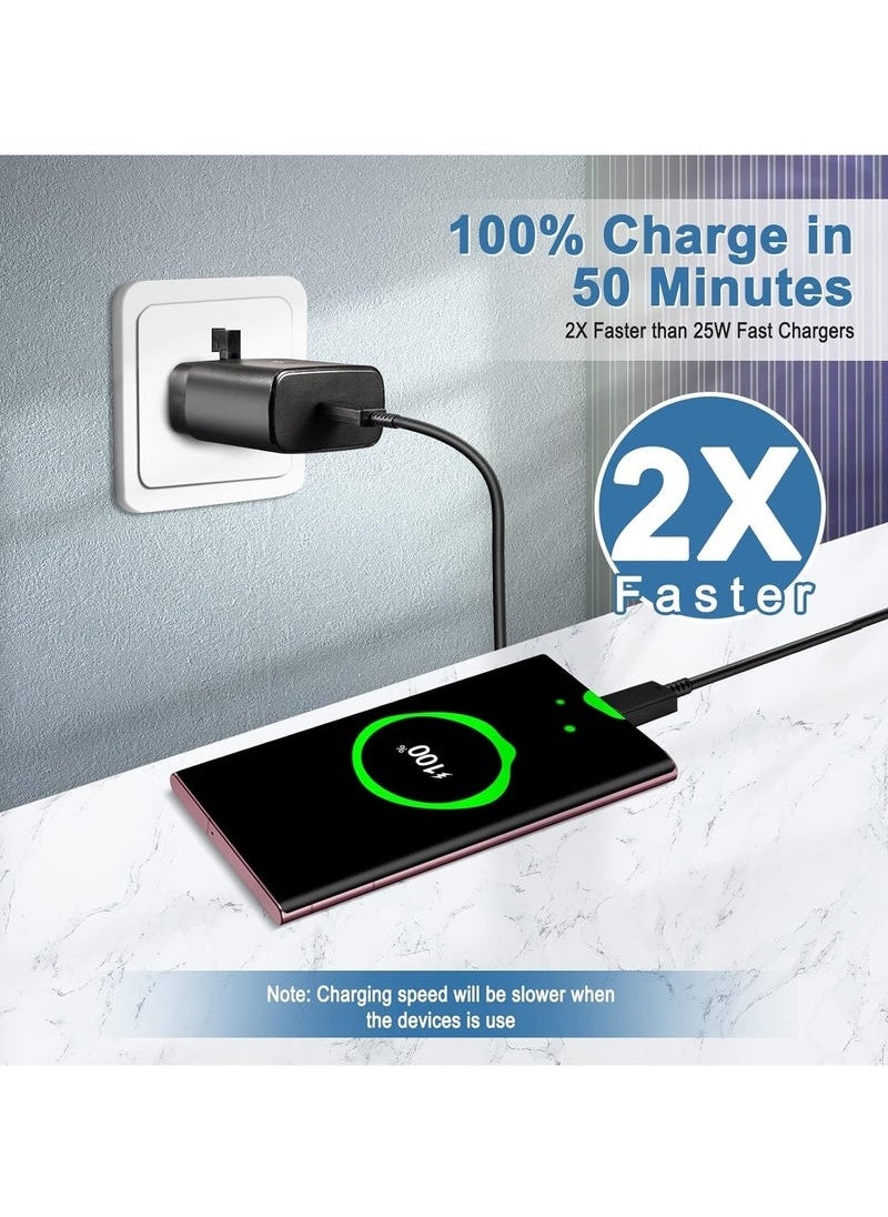 Generic - Fast Charger for Samsung Galaxy Charger Head with Charging Cable 45 watts, S23 Ultra S23 Plus S23 S23 S22 Ultra S22 S21 Ultra S21 S21 A54 A53 A52 A32-45W with Type-C 5A fast Cable - Image 1