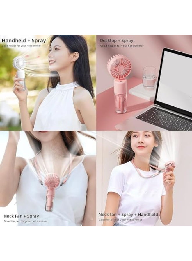 DMG TECH Handheld Fan, Rechargeable Misting Hand Fan, Multi-purpose for Portable Mini Mister Fan, 4 Speeds & 20ml Spray & 90° Foldable USB Personal Water Fan for Travel Office Outdoor (Red)  - Image 3