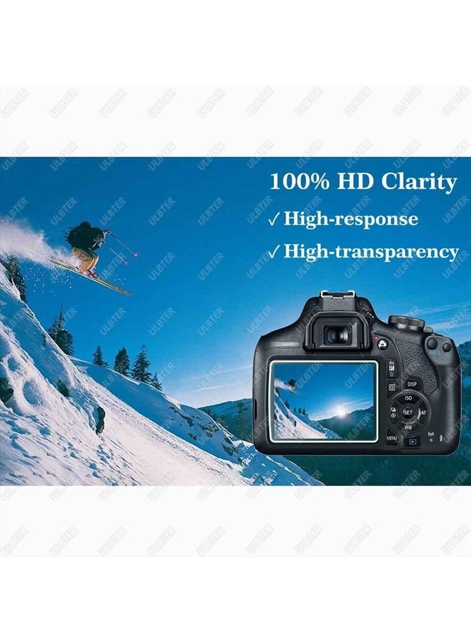 ULBTER حماية شاشة Rebel T7 T6 لكاميرا كانون EOS Rebel T7 T6 T5 DSLR وغطاء الحذاء الساخن، [2+3 عبوة] زجاج مقسى بسمك 0.3 مم وصلابة 9H مضاد للخدش ومضاد لبصمات الأصابع ومضاد للفقاعات - Image 5