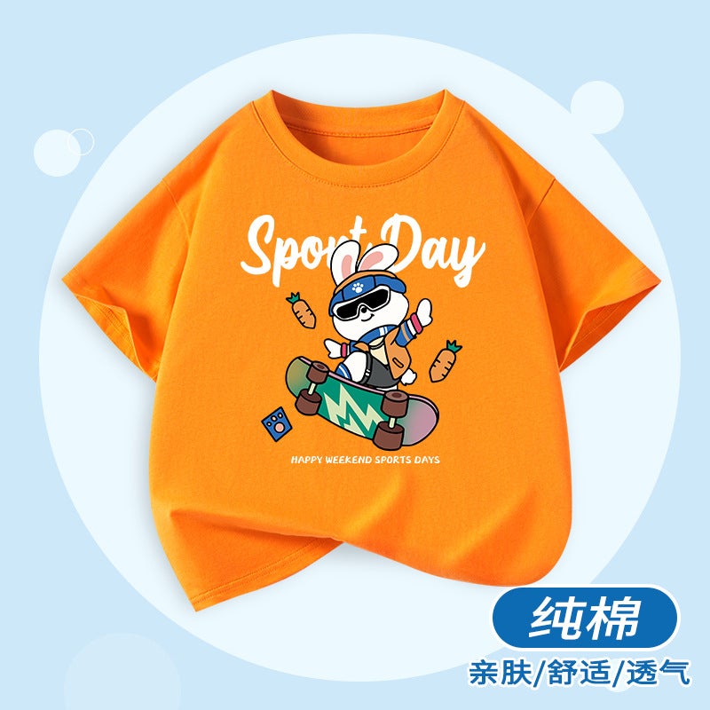 Boys Short-Sleeved T-Shirt New Cartoon Printed Children'S Loose Summer Cotton Breathable Top Boys Casual Children'S Wear - Image 1