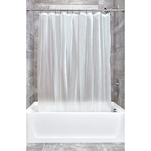 InterDesign iDesign EVA Plastic Shower Curtain Liner, Mold and Mildew Resistant Plastic Shower Curtain for use Alone or With Fabric Curtain, 54 x 78 Inches, Frost - Image 1