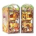 CUTEBEE Book Nook Kit DIY Booknook Miniature House Tiny House 3D Wooden Puzzle Dollhouse Kit for Adults and Teens Bookshelf Insert Decor DIY Craft Gift Model Build - Image 3
