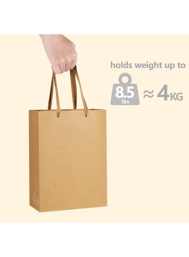 Chabeia 20Pcs Paper Bags 28x20x10cm Gift Bags Heavy Duty Kraft Brown Gift Paper Bags with Handles Wedding Party Favor Gift Bags Shopping Bags Retail Merchandise Bags Paper Sacks - Image 3