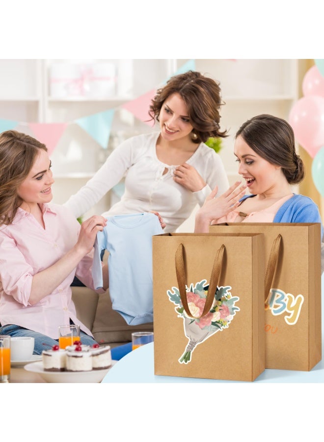 Chabeia 20Pcs Paper Bags 28x20x10cm Gift Bags Heavy Duty Kraft Brown Gift Paper Bags with Handles Wedding Party Favor Gift Bags Shopping Bags Retail Merchandise Bags Paper Sacks - Image 4