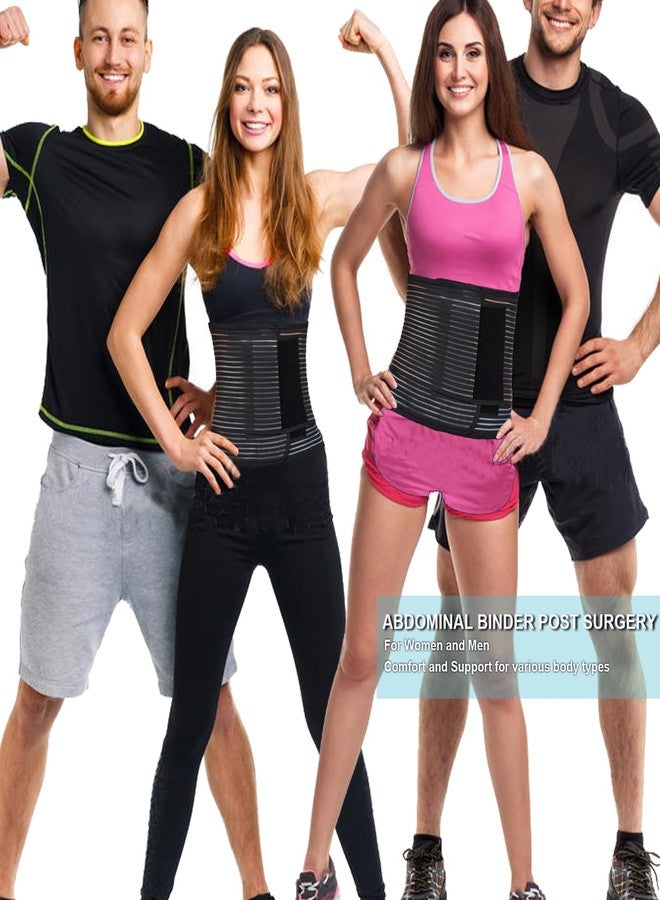 MAMODY Abdominal Binder for Men & Women – Post Surgery Belly Band Adjustable Compression Wrap Belly Binder Abdomen Hernia Support Belt (L) - Image 4