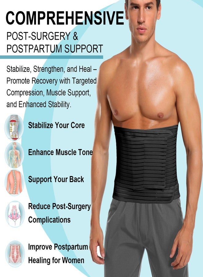 MAMODY Abdominal Binder for Men & Women – Post Surgery Belly Band Adjustable Compression Wrap Belly Binder Abdomen Hernia Support Belt (L) - Image 3