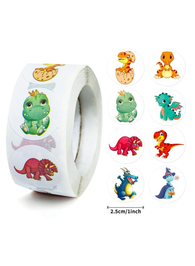 Bluejw 500 Sheets/roll Dinosaur Reward Sticker Cute Cartoon Kindergarten Primary School Children Incentive Sticker - Image 1