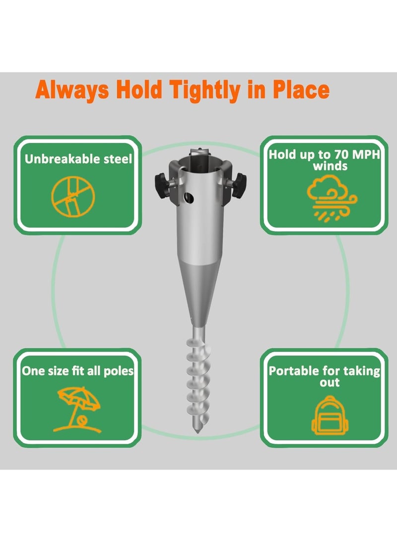 Suntown Beach Umbrella Sand Anchor Heavy Duty, 20 inch Heavy Duty In Ground Umbrella Holder, Adjustable Beach Umbrella Anchor, Safe Umbrella Holder Stand Ideal for Strong Winds - Image 4