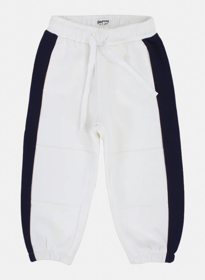 playmore Boys Sweatpants – Off White & Navy - Image 1