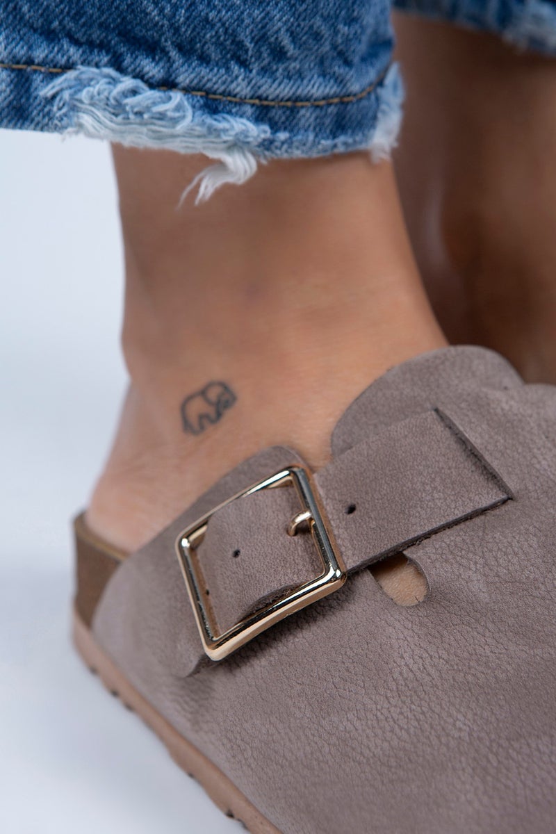Manijero Manjero Zeta Women's Leather Belt Buckle Mink - Gold Slippers  - Image 4