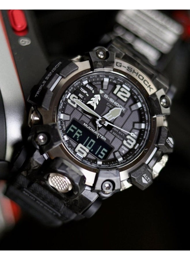 G-SHOCK ساعة مدمجة شمسية GWG‑2000‑1A1، 54.4 مم قرص أسود، حزام ريزين أسود، متحكم بها بالراديو، ثلاثي المستشعرات، مقاومة للماء حتى 200 م - Image 1