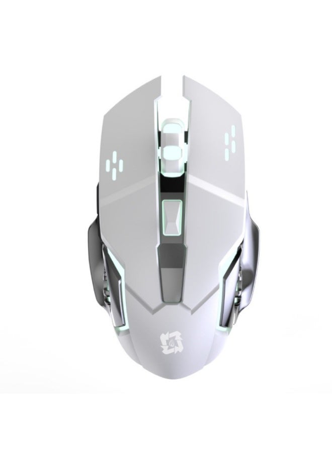 Generic T2 Rechargeable Wireless Mouse Silent Office Gaming Laptop Bluetooth Dual Mode Wireless Mouse-Color:T2 Wireless Black  - Image 3