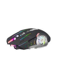 T2 Rechargeable Wireless Mouse Silent Office Gaming Laptop Bluetooth Dual Mode Wireless Mouse-Color:T2 Wireless Black