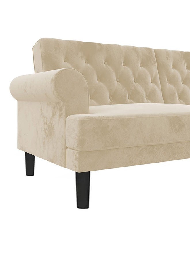 صوفة ديباج شوكولا | 3 - مقاعد صوفا من المخمل 212x82x84 سم   - بيج فاتح - Image 5