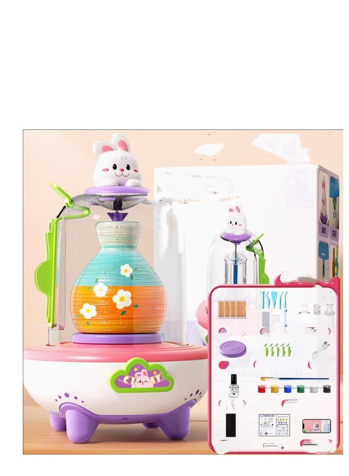 Children's Electric Pottery Machine, Primary School Specific Clay Tool Set, Handmade DIY Toy Making - Image 1