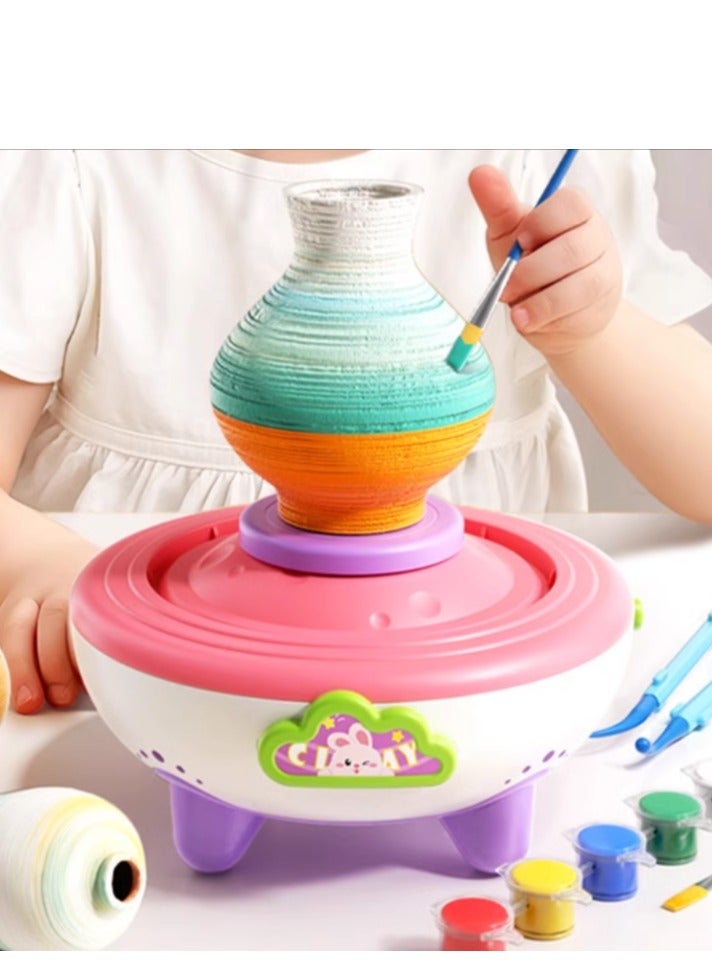 Children's Electric Pottery Machine, Primary School Specific Clay Tool Set, Handmade DIY Toy Making - Image 2