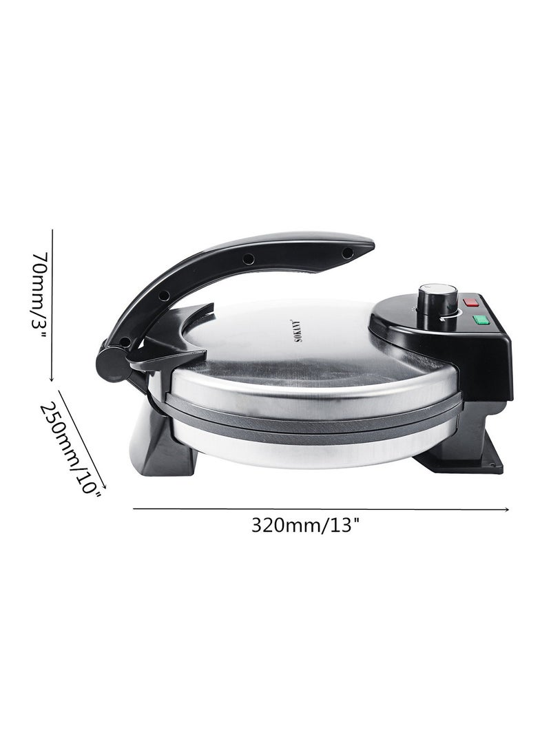 Mini Pancake Maker, Electric Griddle for Individual, Pizza Machine Spring Cake Machine with Indicator Light 2000W Black