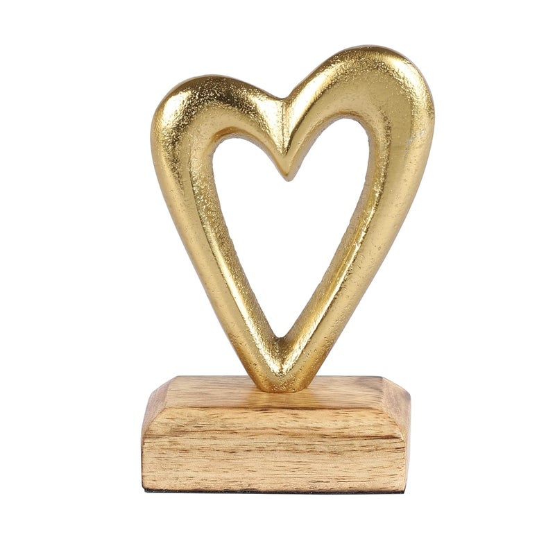 HEYEARTH HEYEARTH Heart Shape Home Decor Heart Shape Showpiece Decor Items for Book Shelf Showpiece for Bedroom Living Room Showpiece for Couple Gift Decorative Showpiece Special Person Gold - Image 2
