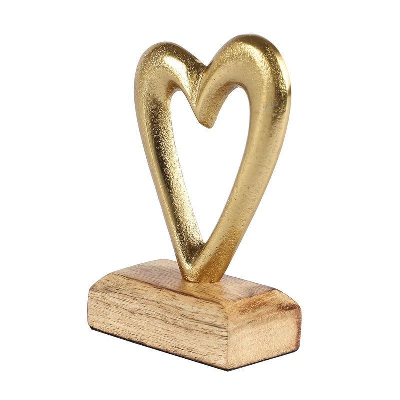 HEYEARTH HEYEARTH Heart Shape Home Decor Heart Shape Showpiece Decor Items for Book Shelf Showpiece for Bedroom Living Room Showpiece for Couple Gift Decorative Showpiece Special Person Gold - Image 3