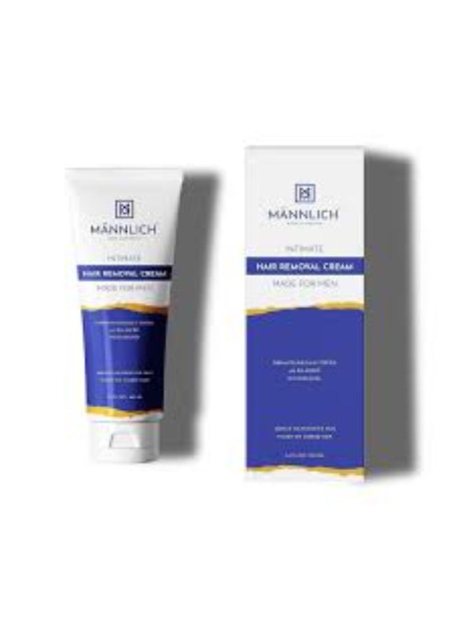 مانليش كريم مانليش لإزالة شعر المناطق الحساسة للرجال (100 مل) | غير مؤلم، أسرع، مهدئ للشعر الخشن غير المرغوب فيه في منطقة العانة، مناسب لجميع أنواع البشرة (عبوة واحدة) - Image 1