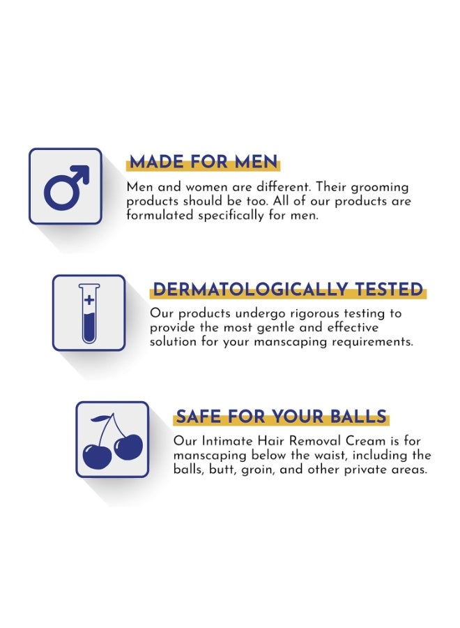 مانليش كريم مانليش لإزالة شعر المناطق الحساسة للرجال (100 مل) | غير مؤلم، أسرع، مهدئ للشعر الخشن غير المرغوب فيه في منطقة العانة، مناسب لجميع أنواع البشرة (عبوة واحدة) - Image 3