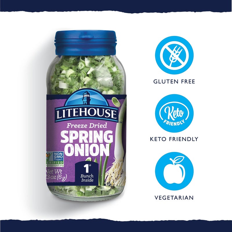 Litehouse Freeze Dried Spring Onion - Fresh Spring Onion, 1 Bunch Inside, Fresh Taste, Gluten Free, Keto Friendly, No Refrigeration - 0.23 Ounce - Image 2